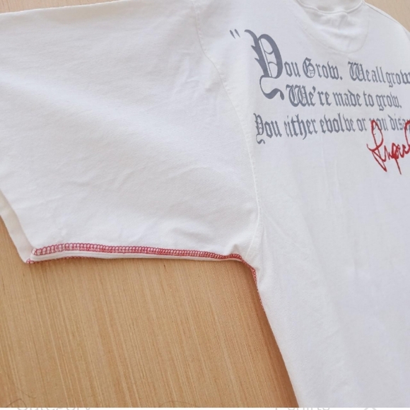 VTG Y2K Tupac Makaveli Beige Embroidered Hip Hop Streetwear Tee Shirt Size XL - Picture 7 of 8